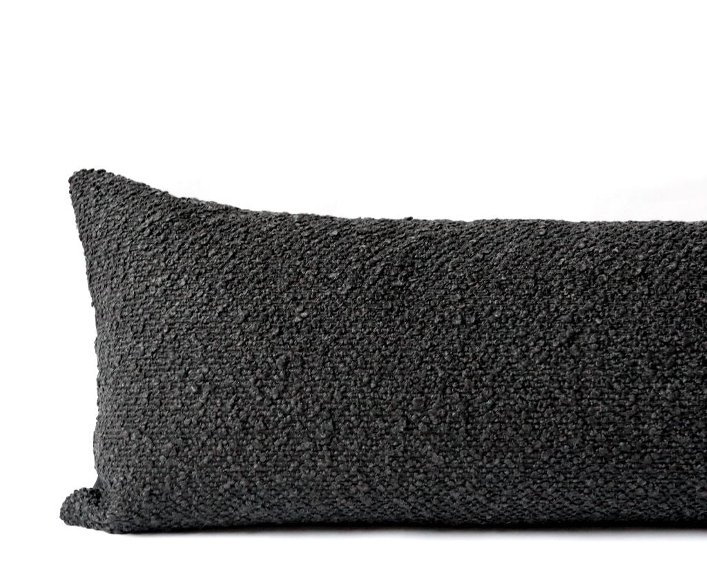 Boucle + Faux Leather, XL Lumbar Decorative Pillows Coterie Brooklyn 
