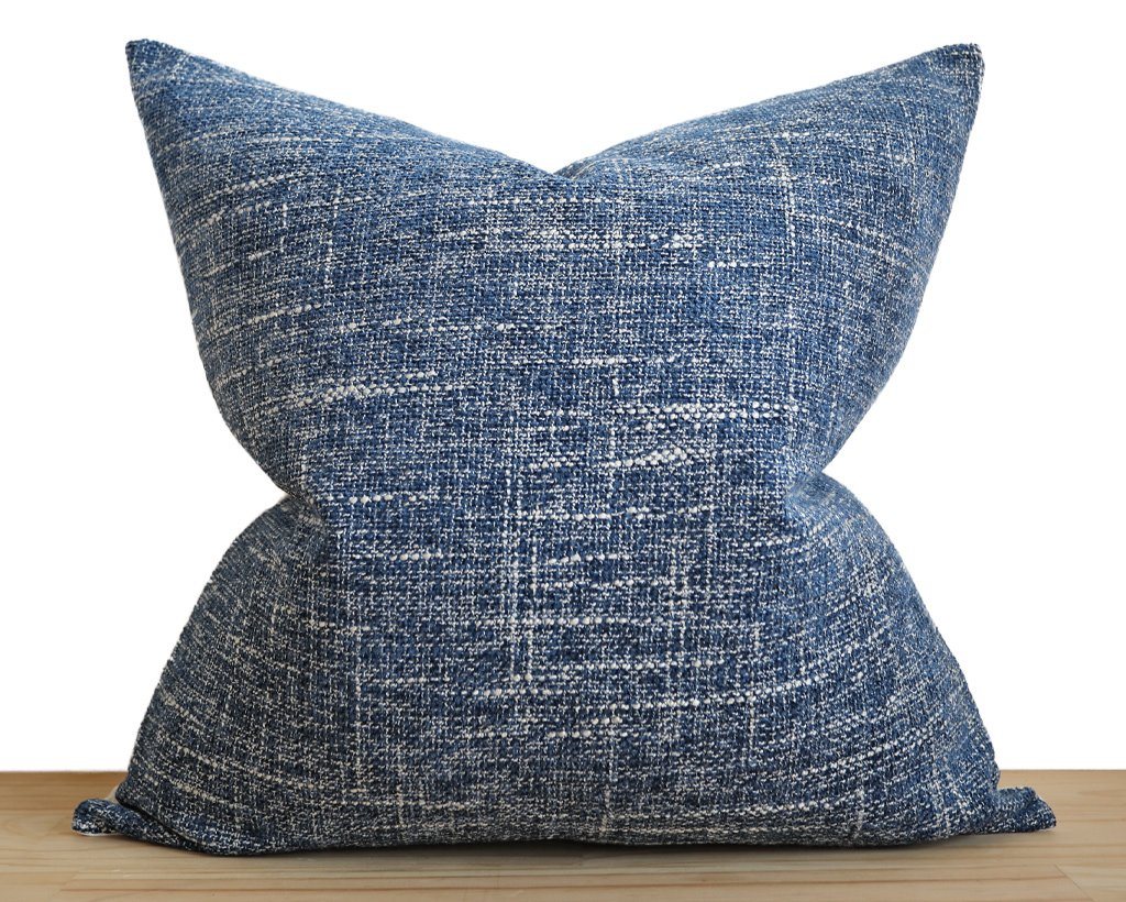 Katonah, Indigo Decorative Pillows Stitched By Grace 