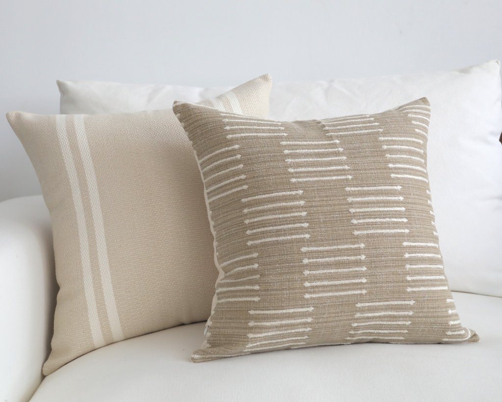 Kingston, Natural Decorative Pillows Stitched By Grace 