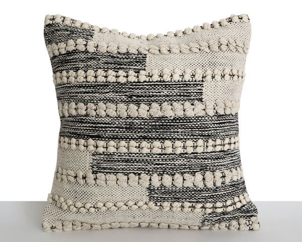 Cream on Black Cotton Nubby Handwoven Pillow Cover – Coterie, Brooklyn