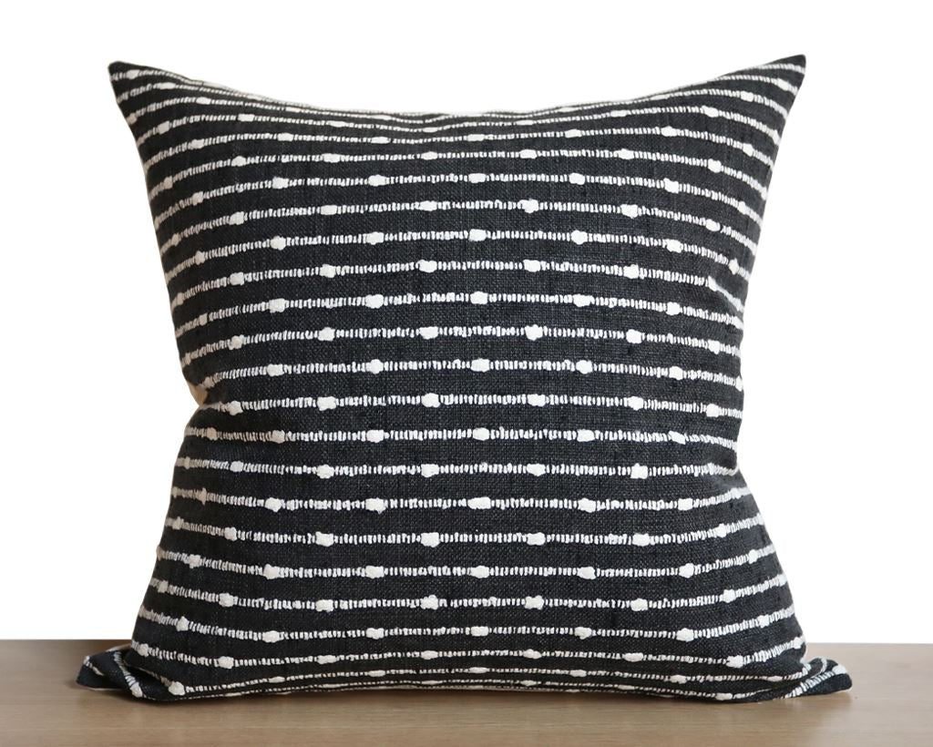 Monterey, Black Decorative Pillows Stitched By Grace 