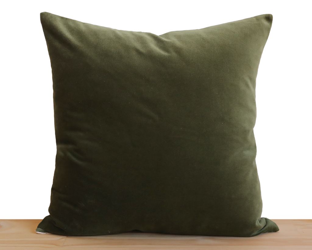 Velvet Pillow Cover, Olive Decorative Pillows Coterie Brooklyn 