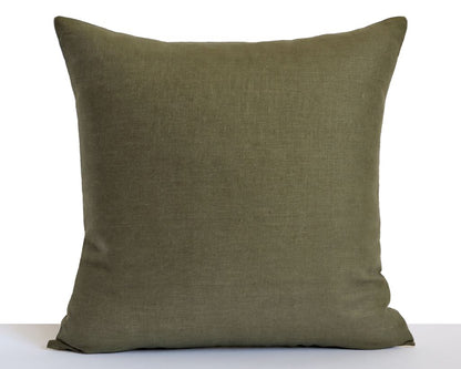 Linen Pillow Cover, Moss Decorative Pillows Stitched By Grace 