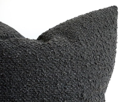 Natura, Black Boucle Decorative Pillows Stitched By Grace 