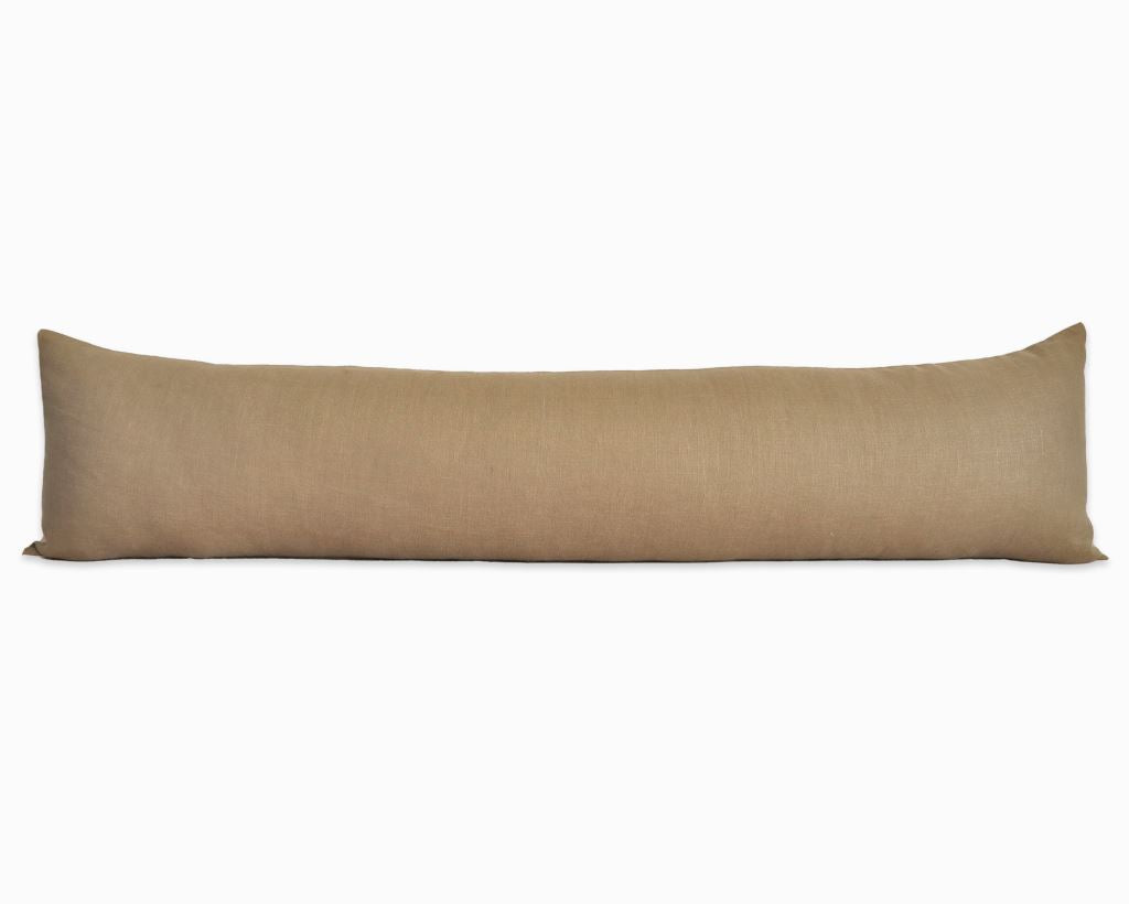 Ochre Linen, Extra Long Lumbar Decorative Pillows Stitched By Grace 