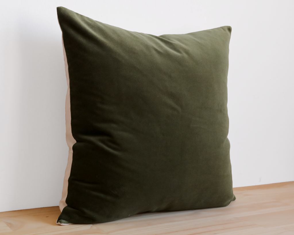 Velvet Pillow Cover, Olive Decorative Pillows Coterie Brooklyn 