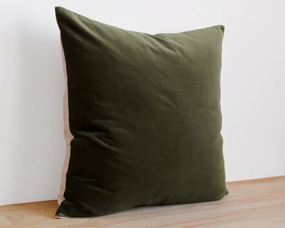 Velvet Pillow Cover, Olive Decorative Pillows Coterie Brooklyn 