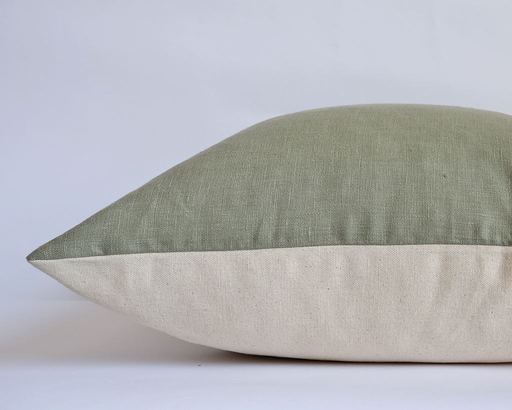 Sage, Linen Decorative Pillows Stitched By Grace 