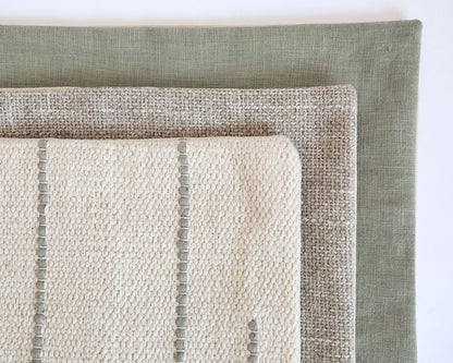 Sage, Linen Decorative Pillows Stitched By Grace 