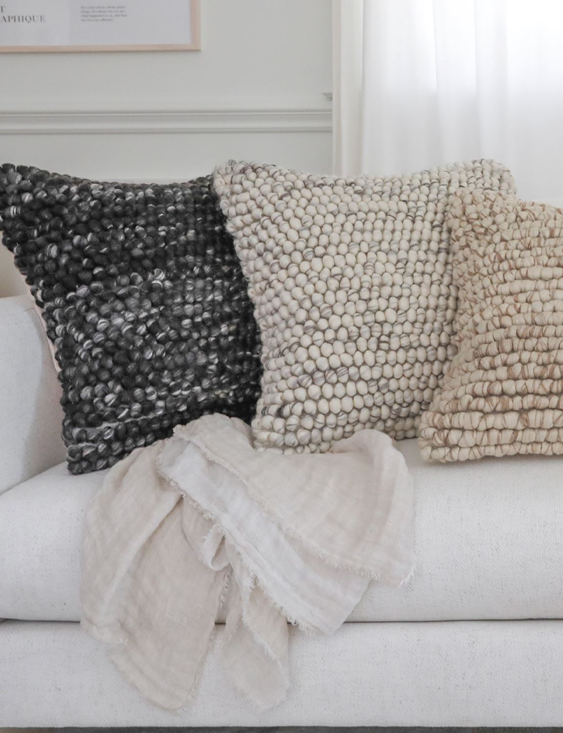 Sedona, Cream Linen Throw Blanket Throw Blankets Coterie Brooklyn 