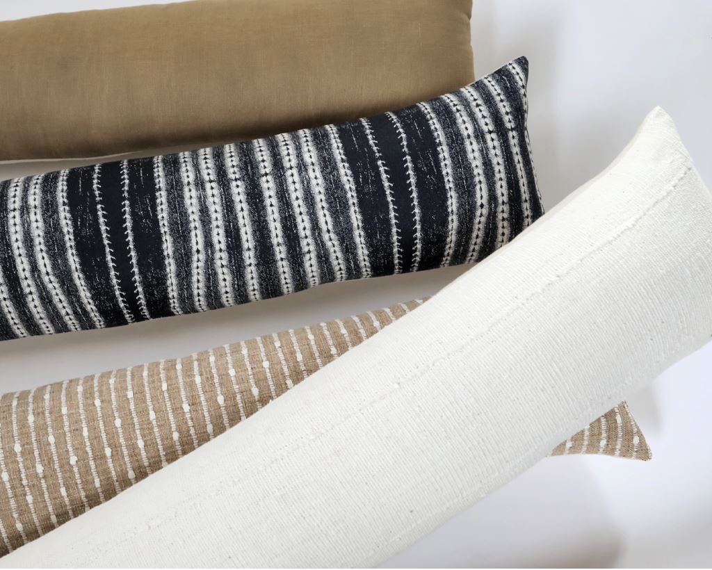 Ina, Extra Long Mudcloth Pillow Decorative Pillows Stitched By Grace 
