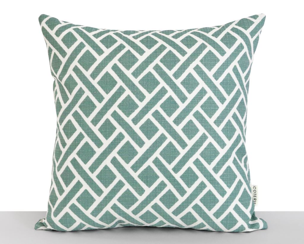 Tisbury Outdoor, Aqua Decorative Pillows Coterie Brooklyn 