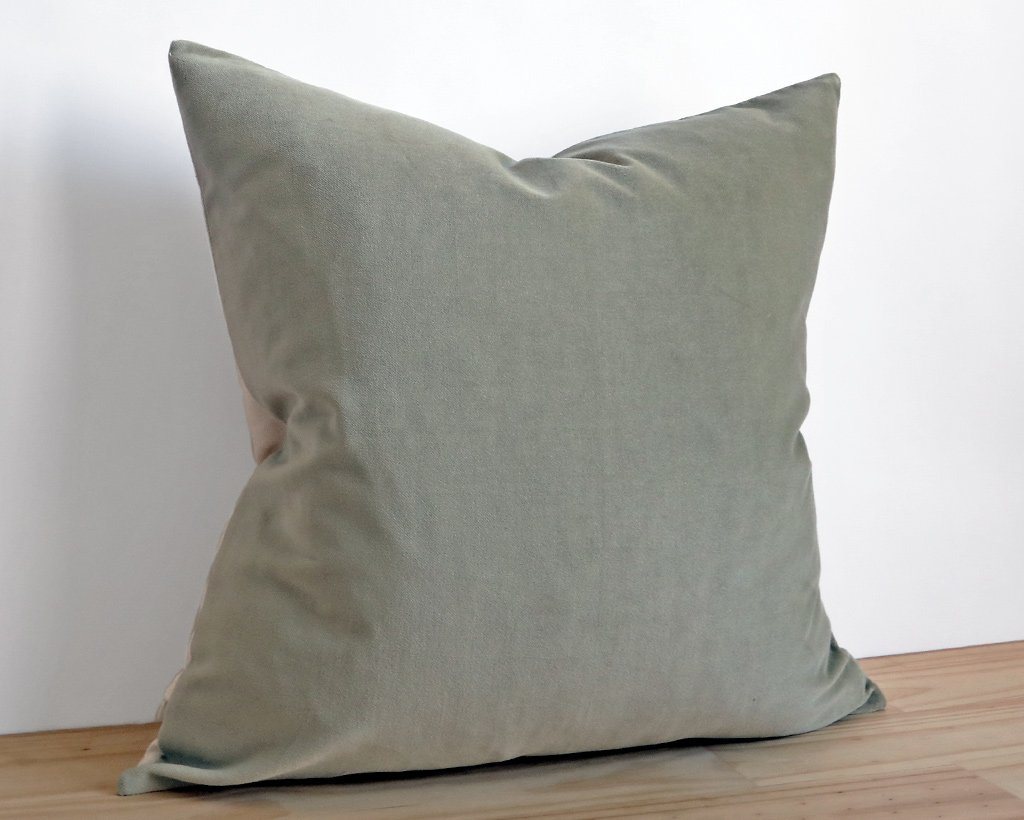 Velvet Pillow Cover, Sage Decorative Pillows Stitched By Grace 